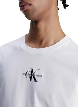 T-Shirt Calvin Klein Monologo Bianco per Uomo