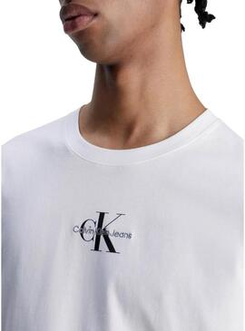 T-Shirt Calvin Klein Monologo Bianco per Uomo