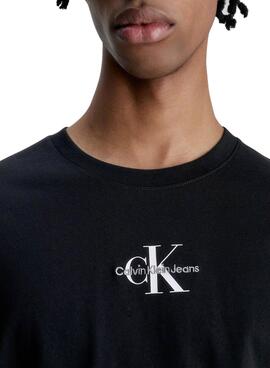 T-Shirt Calvin Klein Monologo Nero per Uomo