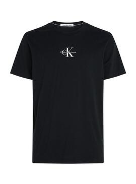 T-Shirt Calvin Klein Monologo Nero per Uomo