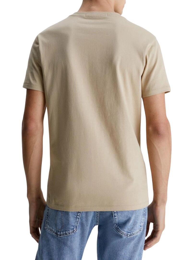 T-Shirt Calvin Klein Seasonal Beige per Uomo