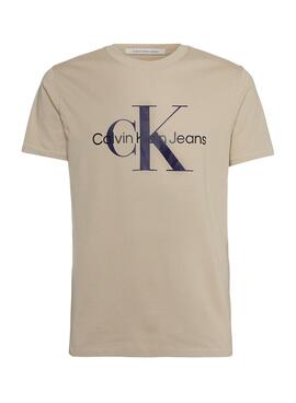 T-Shirt Calvin Klein Seasonal Beige per Uomo