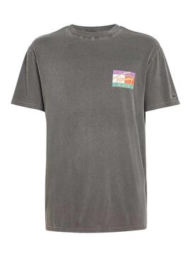 T-Shirt Tommy Jeans Signature Grigio per Uomo