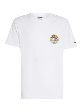 T-Shirt Tommy Jeans Circle Bianco per Uomo