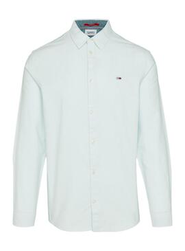 Camicia Tommy Jeans Oxford Verde per Uomo