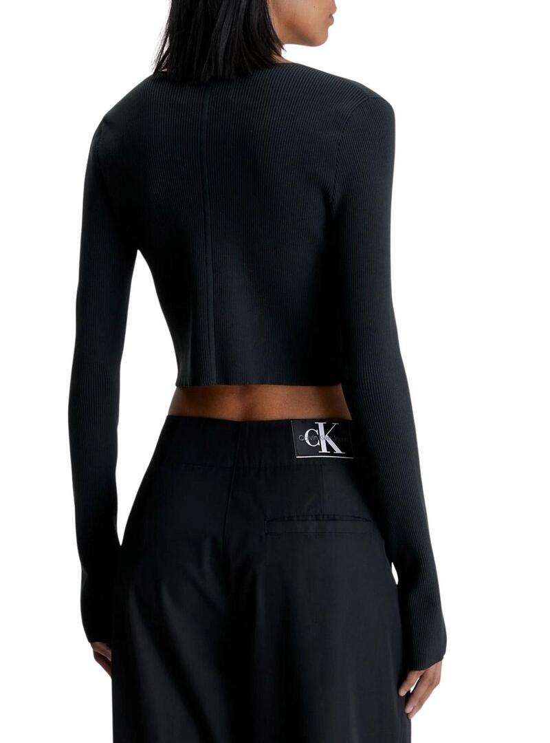 Cardigan Calvin Klein Hook Nero per Donna