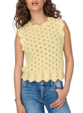 Top Only Luna Knitted Giallo per Donna