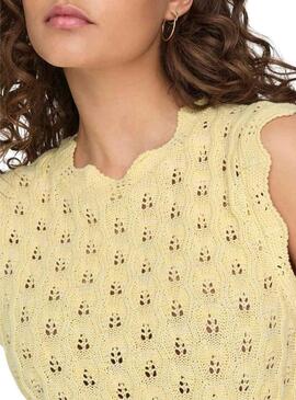 Top Only Luna Knitted Giallo per Donna