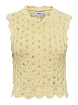 Top Only Luna Knitted Giallo per Donna