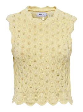 Top Only Luna Knitted Giallo per Donna