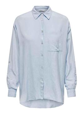 Camicia Only Willow Lino Blu per Donna