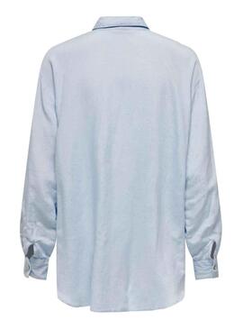 Camicia Only Willow Lino Blu per Donna