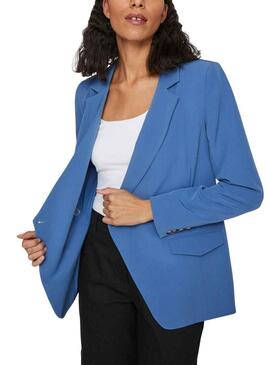 Blazer Vila Gula Blu per Donna