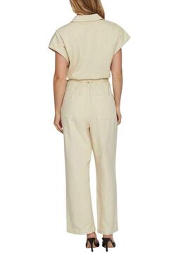 Jumpsuit Vila Tilo Beige per Donna