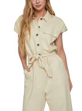 Jumpsuit Vila Tilo Beige per Donna