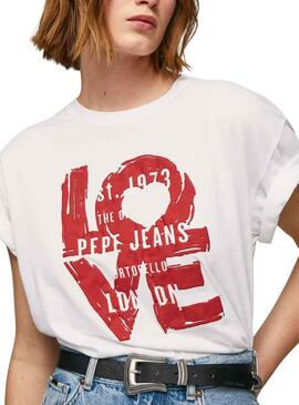 T-Shirt Pepe Jeans Nicoletta Bianco per Donna