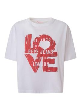T-Shirt Pepe Jeans Nicoletta Bianco per Donna