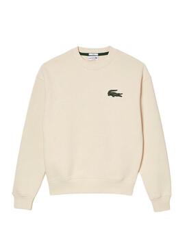 Felpa Lacoste Classic Fit Bianco Hueso Uomo