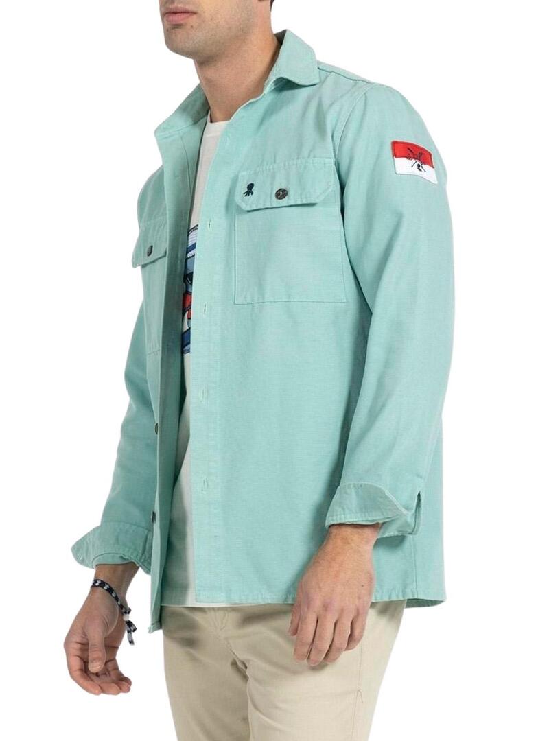 Overshirt El Pulpo Landscape Verde per Uomo