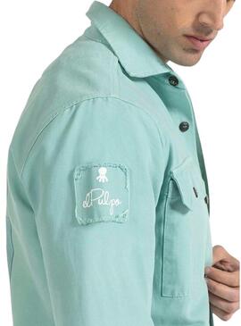 Overshirt El Pulpo Landscape Verde per Uomo