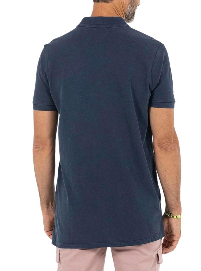 Polo El Pulpo Basic Blu Lavaggio per Uomo