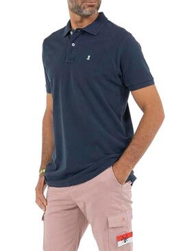 Polo El Pulpo Basic Blu Lavaggio per Uomo