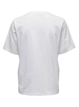 T-Shirt Only Lonely Bianco per Donna