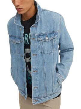 Giacca Jack and Jones Jean Blu per Uomo