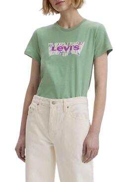 T-Shirt Levis Water Verde per Donna