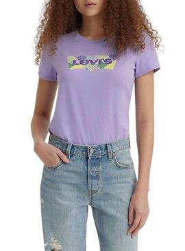 T-Shirt Levis Quilt Morado per Donna