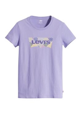 T-Shirt Levis Quilt Morado per Donna