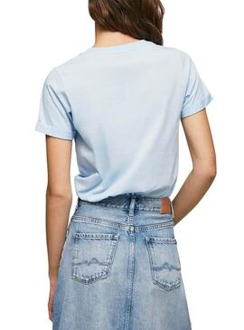 T-Shirt Pepe Jeans Goldie Blu per Donna