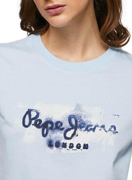 T-Shirt Pepe Jeans Goldie Blu per Donna