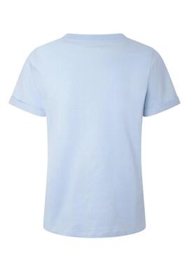 T-Shirt Pepe Jeans Goldie Blu per Donna