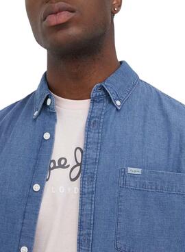 Camicia Pepe Jeans Cranmore Blu per Uomo