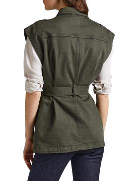 Gilet Pepe Jeans Jolina Verde per Donna