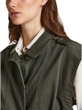 Gilet Pepe Jeans Jolina Verde per Donna