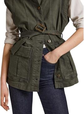 Gilet Pepe Jeans Jolina Verde per Donna