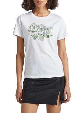 T-Shirt Pepe Jeans Alice Bianco per Donna