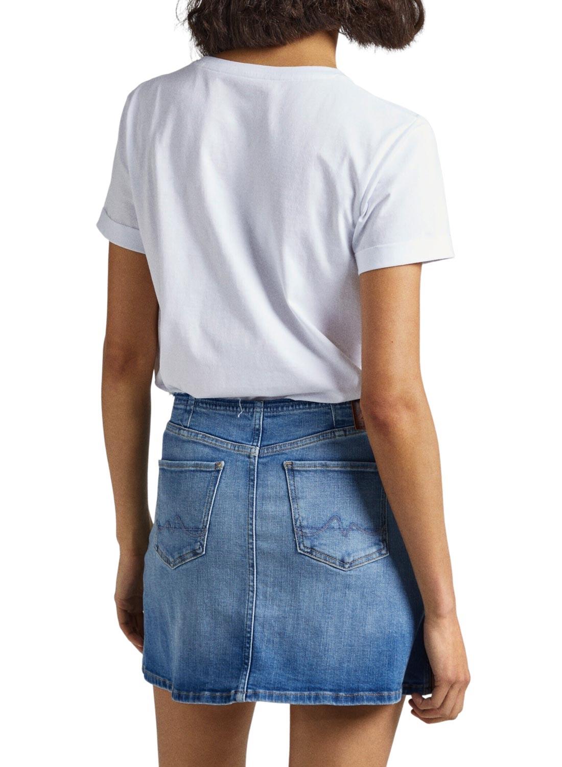 T-Shirt Pepe Jeans Agnes Bianco per Donna