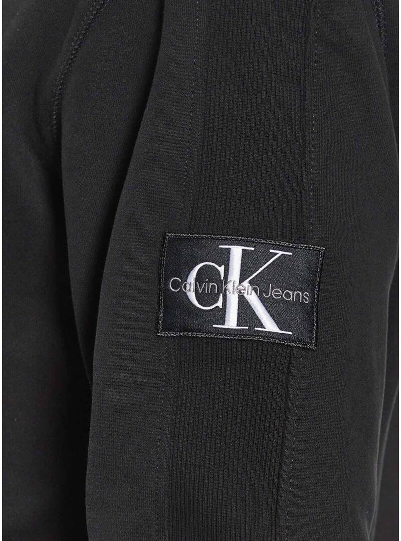 Felpa Calvin Klein Badge Nero per Uomo