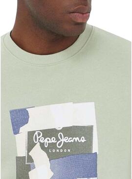 Felpa Pepe Jeans Oldwive Verde per Uomo