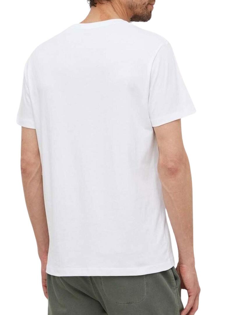 T-Shirt Pepe Jeans Oldwide Bianco per Uomo