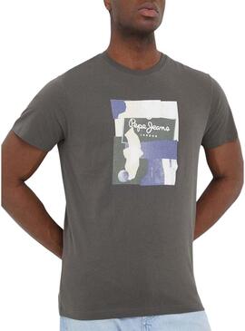 T-Shirt Pepe Jeans Oldwide Grigio per Uomo