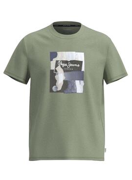 T-Shirt Pepe Jeans Oldwide Verde per Uomo