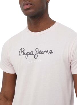 T-Shirt Pepe Jeans Eggo Rosa per Uomo