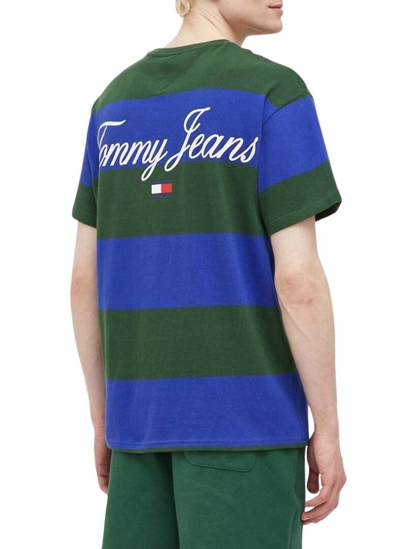 T-Shirt Tommy Jeans Serif Blu Navy per Uomo