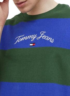 T-Shirt Tommy Jeans Serif Blu Navy per Uomo