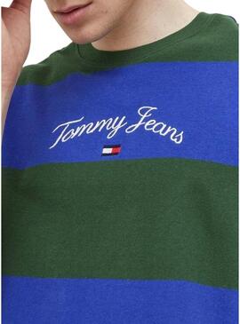 T-Shirt Tommy Jeans Serif Blu Navy per Uomo