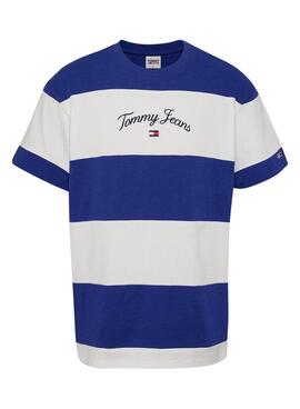 T-Shirt Tommy Jeans Serif Bianco per Uomo